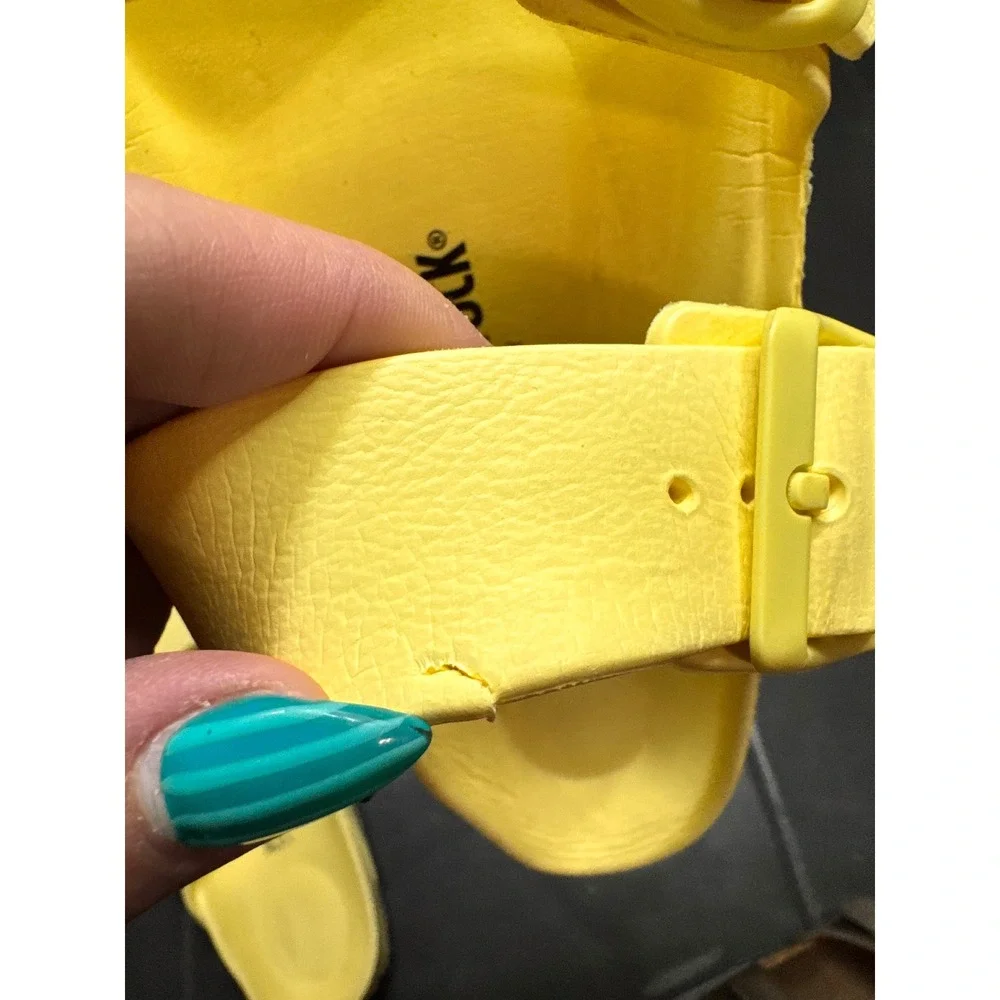 Birkenstock Arizona EVA Neon Yellow Sandals Slides Women 39 L8 M6 Waterproof - Picture 4 of 5